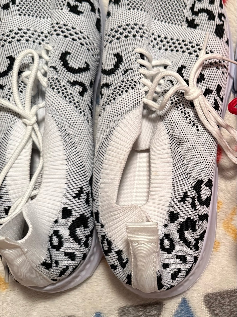 Women's Grey Knit Slip-On Sneakers with Black Accents